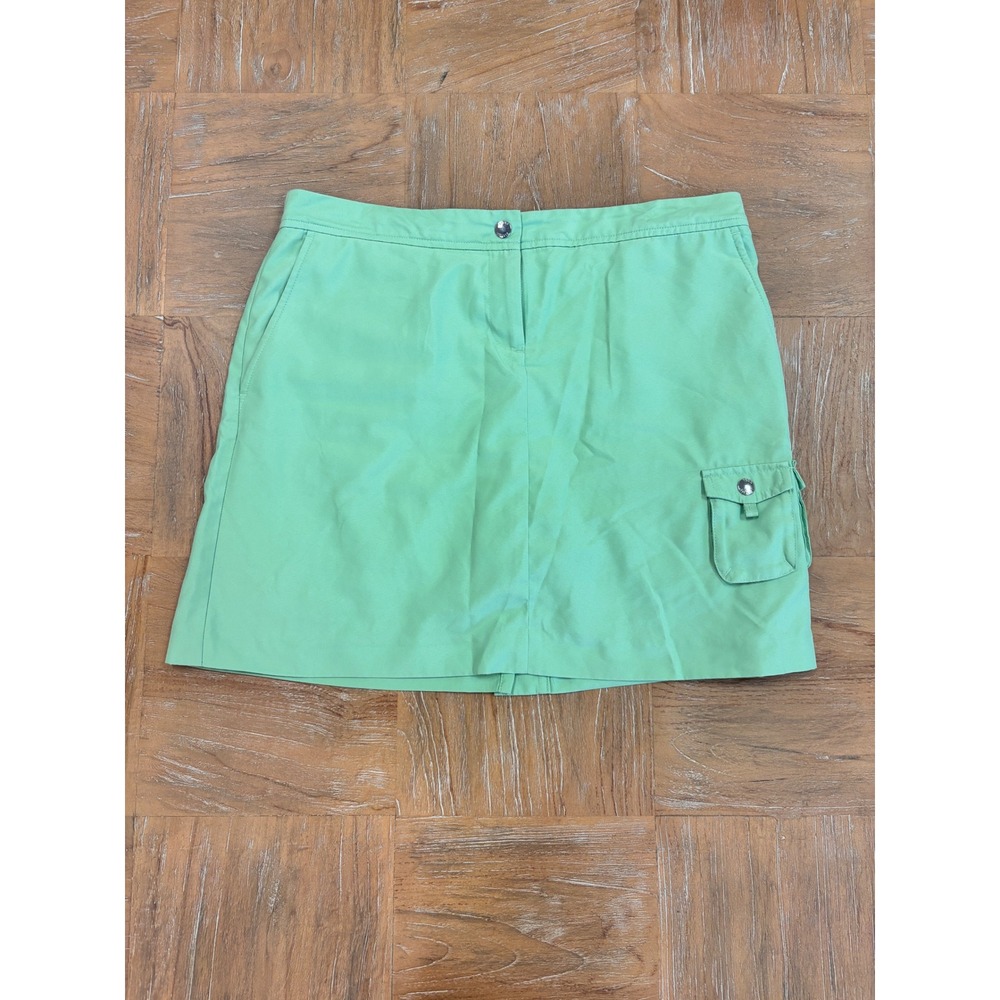IZOD Golf Skort Womens 8 Green Solid Cargo Pocket Cool FX Athletic Skirt